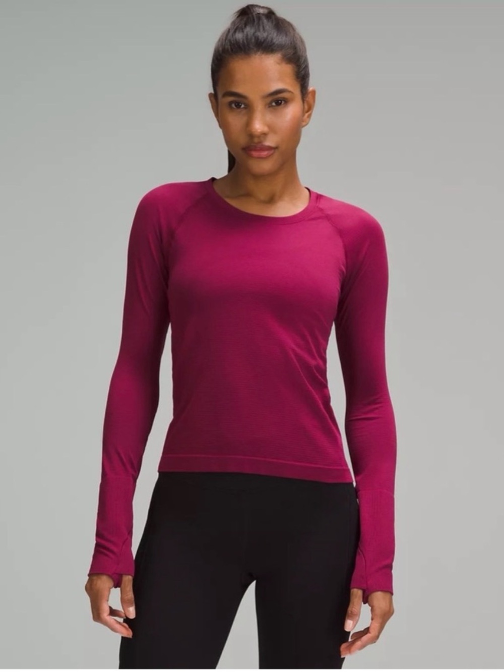 Lululemon Swiftly Tech Long Sleeve Shirt 2.0 Deep Luxe DELX (small hole on front